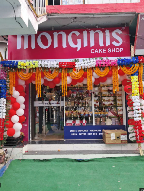 Actual Monginis Cake Shop Storefront & Setup